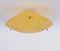 Mid-Century Yellow Fiberglass & Brass Flush Mount, 1950, Image 3