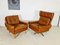 Vintage Danish Cognac Lounge Chair Set by Svend Skipper, 1965, Set of 2 2