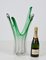 Vase Mid-Century en Verre de Murano Vert, Italie, 1950s 20