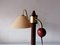 Austrian Teak and Gold Metal Atomic Table Lamp from Temde, 1980s 6