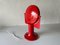 Space Age Italian Red Metal Illuminated Table Mirror, 1970s 5