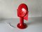 Space Age Italian Red Metal Illuminated Table Mirror, 1970s, Image 5