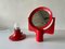 Space Age Italian Red Metal Illuminated Table Mirror, 1970s, Image 6