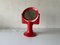 Beleuchteter italienischer Space Age Tischspiegel aus rotem Metall, 1970er 3