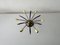 German Yellow and Black Metal 6 Armed Sputnik Chandelier, 1950s 2