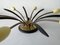 German Yellow and Black Metal 6 Armed Sputnik Chandelier, 1950s 7