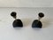 Petites Lampes de Bureau Design Fleur Mid-Century en Laiton et Noir, 1950s 6