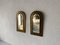 Mid-Century French Round Rectangle Form Brass Frame Mirrors, 1950s 1