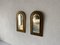 Mid-Century French Round Rectangle Form Brass Frame Mirrors, 1950s, Image 1