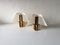 German Tz 2 Socket Fabric Shade & Brass Sconce, 1970s, Set of 2, Image 6