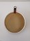 Brass Frame Round Wall Mirror with Leather and Metal Hanger Detail, 1960s 7