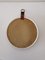 Brass Frame Round Wall Mirror with Leather and Metal Hanger Detail, 1960s, Image 7