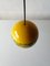 Danish Yellow Enamel Flower Design Kitchen Pendant Lamp by Kaj Frank Raija Uosikkinen for Fog & Morup, 1970s, Image 9