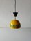 Danish Yellow Enamel Flower Design Kitchen Pendant Lamp by Kaj Frank Raija Uosikkinen for Fog & Morup, 1970s, Image 3