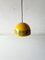 Danish Yellow Enamel Flower Design Kitchen Pendant Lamp by Kaj Frank Raija Uosikkinen for Fog & Morup, 1970s 2