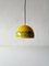 Danish Yellow Enamel Flower Design Kitchen Pendant Lamp by Kaj Frank Raija Uosikkinen for Fog & Morup, 1970s 1