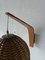 Wicker and Wood Wall Lamp, 1960s 5