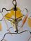 Yellow Acrylic Discs & Metal Body Three Layer Chandelier, 1960s 6