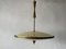 Large Italian Ufo Design Brass Body & Printed Glass Ceiling Lamp from Fontana Arte, 1950s, Image 6