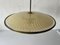 Large Italian Ufo Design Brass Body & Printed Glass Ceiling Lamp from Fontana Arte, 1950s 1