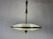 Large Italian Ufo Design Brass Body & Printed Glass Ceiling Lamp from Fontana Arte, 1950s 7