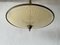 Large Italian Ufo Design Brass Body & Printed Glass Ceiling Lamp from Fontana Arte, 1950s 4