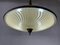 Large Italian Ufo Design Brass Body & Printed Glass Ceiling Lamp from Fontana Arte, 1950s, Image 5