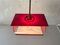 Lámpara colgante italiana de plástico rojo, años 70, Imagen 3
