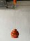 German Orange Enamel Pomegranate Pendant Lamp, 1970s 5