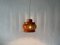 German Orange Enamel Pomegranate Pendant Lamp, 1970s 4