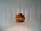 German Orange Enamel Pomegranate Pendant Lamp, 1970s, Image 4