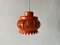 German Orange Enamel Pomegranate Pendant Lamp, 1970s 3