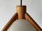 Lámpara colgante italiana de papel y madera de Domus, años 80, Imagen 7