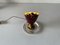 Small Italian Maroon Metal and Glass Base Bedside Lamp, 1950s 9