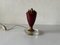Small Italian Maroon Metal and Glass Base Bedside Lamp, 1950s 10
