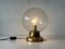 German Glass & Brass Air Bubble Ball Table Lamp from Limburg, 1960s 2