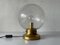 German Glass & Brass Air Bubble Ball Table Lamp from Limburg, 1960s 1