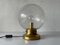 German Glass & Brass Air Bubble Ball Table Lamp from Limburg, 1960s, Image 1