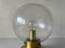 German Glass & Brass Air Bubble Ball Table Lamp from Limburg, 1960s 5