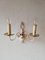 White & Gold Brass Wall Sconces, Italy, 1950, Set of 2 2