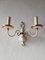 White & Gold Brass Wall Sconces, Italy, 1950, Set of 2, Image 1