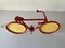 Red Metal Bicycle Desk Lamp by Zicoli, Italy, 1970s 3