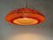 Large Retro Fabric Shade & Wood Pendant Lamp from Temde, Germany, 1960s 8