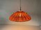Large Retro Fabric Shade & Wood Pendant Lamp from Temde, Germany, 1960s 10
