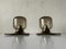Gold Metal & Smoked Glass Wall or Ceiling Lamps by Motoko Ishii for Staff, Germany, 1960s, Set of 2 3