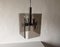 Smoked Cut Glass & Chrome Body Ceiling Light from Veca, Italy, 1970s, Image 1