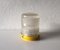 Italian Industrial Yellow Metal & Textured Glass Flush Mount, Italy, 1950s, Image 1