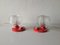 Glass Bedside Lamps from Hillebrand, Germany, 1970s, Set of 2 1