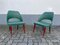 Green Faux Leather & Wooden Armchairs, Italy, 1960s, Set of 2 1