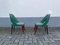 Green Faux Leather & Wooden Armchairs, Italy, 1960s, Set of 2 4